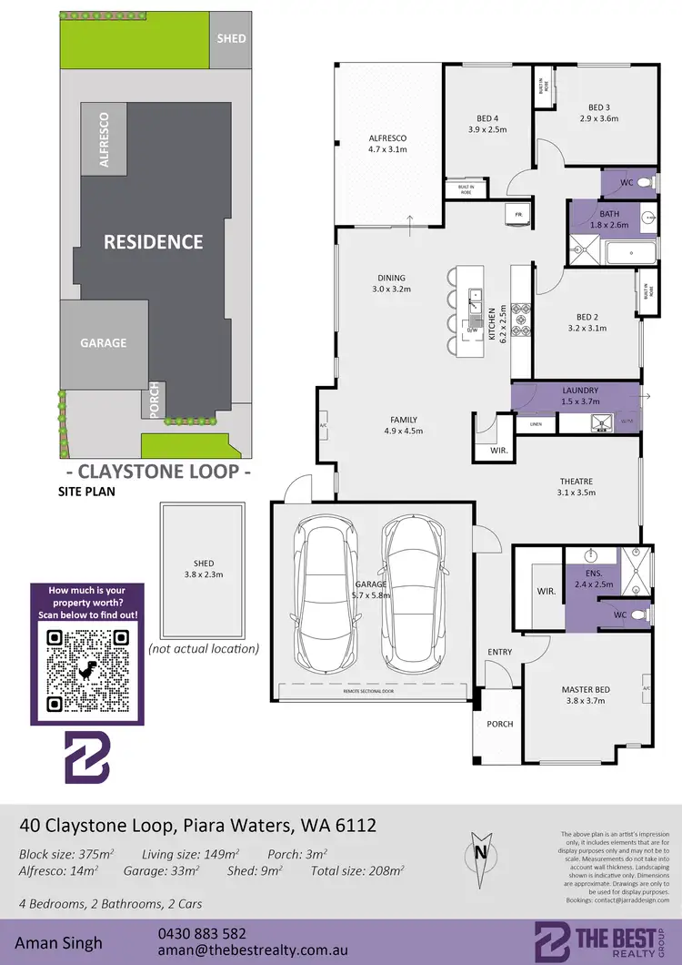 Floorplan of Homely house listing, 40 Claystone Loop, Piara Waters WA 6112
