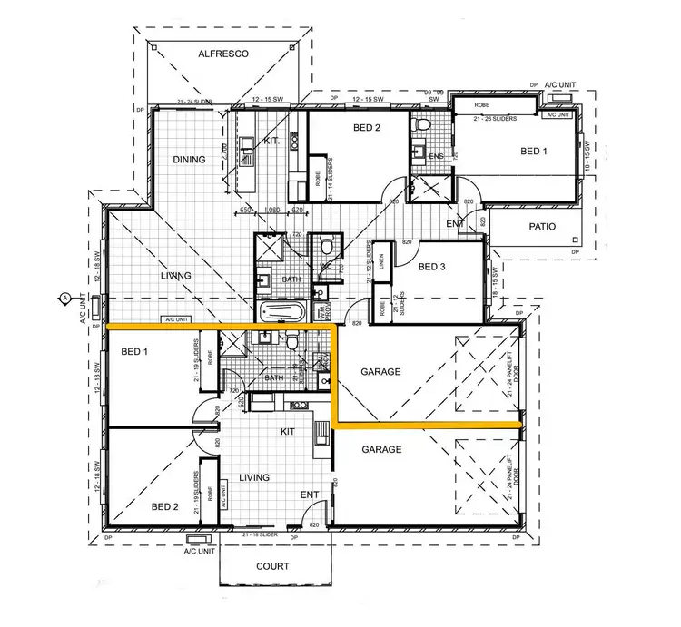 Floorplan of Homely semi-detached listing, 145c Bray Road, Lawnton QLD 4501