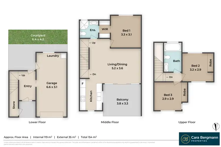 Floorplan of Homely townhouse listing, 3/11 Gamelin Crescent, Stafford QLD 4053