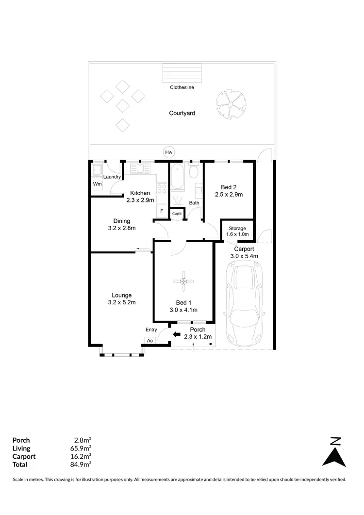 Floorplan of Homely unit listing, 2/2 Birdwood Road, Greenacres SA 5086