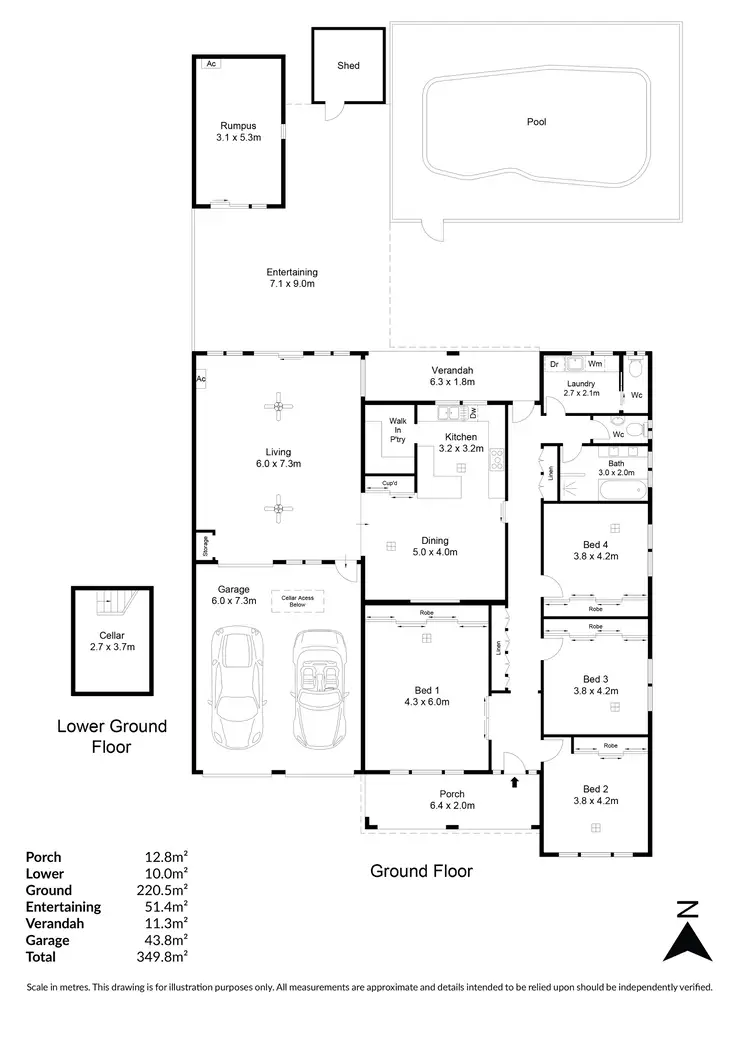 Floorplan of Homely house listing, 12 Dobson Drive, Pooraka SA 5095