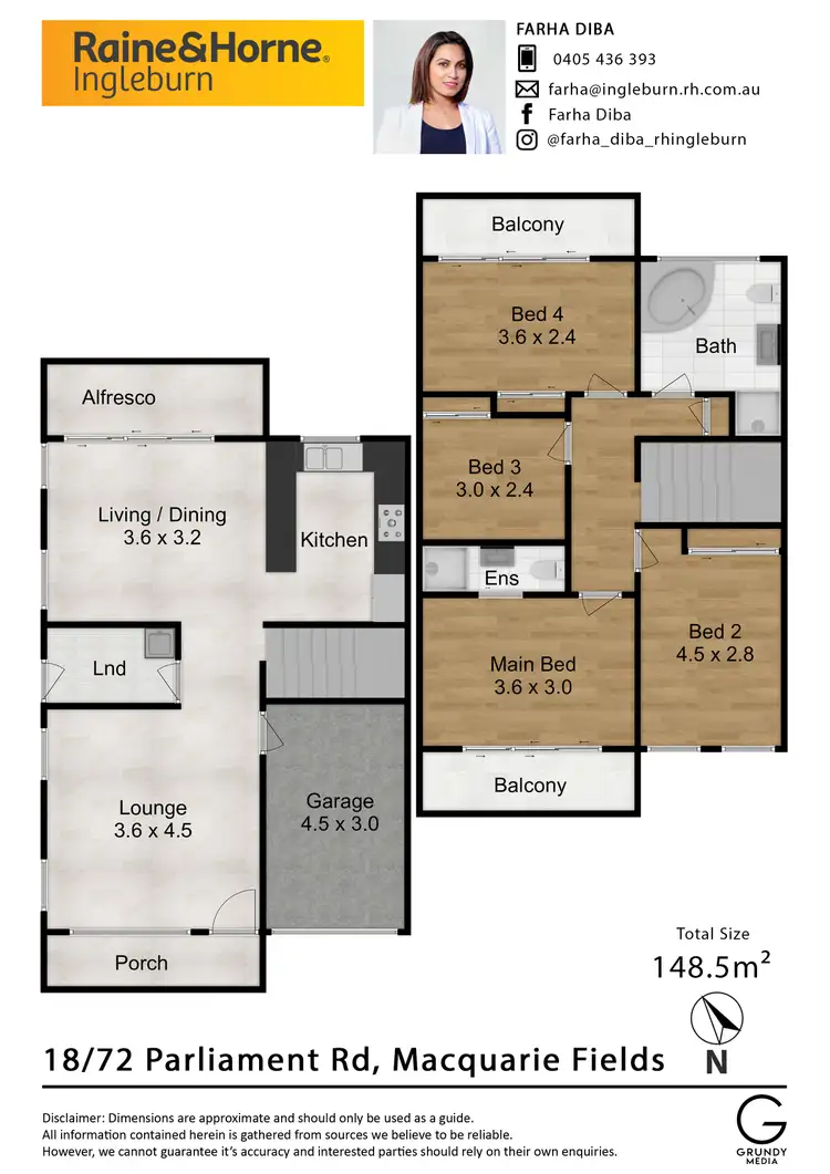 Floorplan of Homely townhouse listing, 18/72 Parliament Road, Macquarie Fields NSW 2564