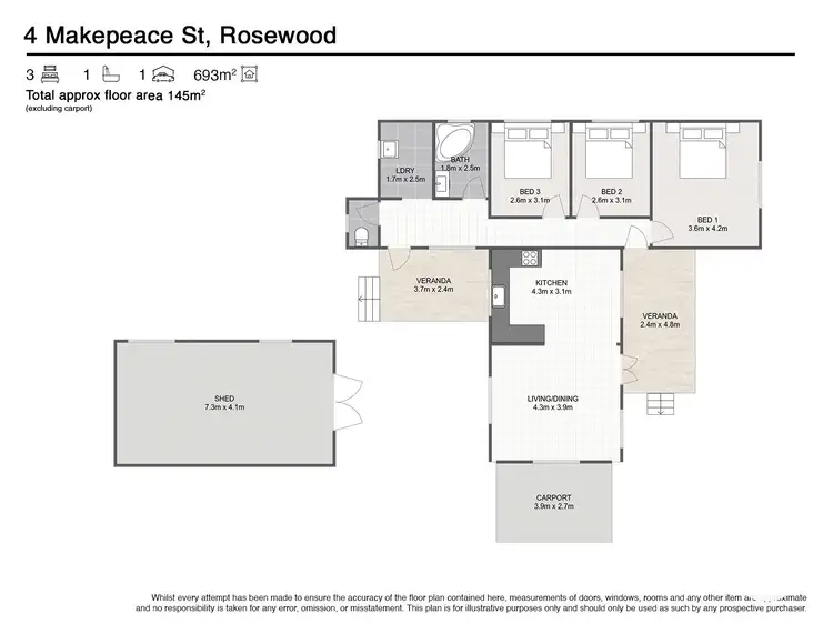 Floorplan of Homely house listing, 4 Makepeace Street, Rosewood QLD 4340
