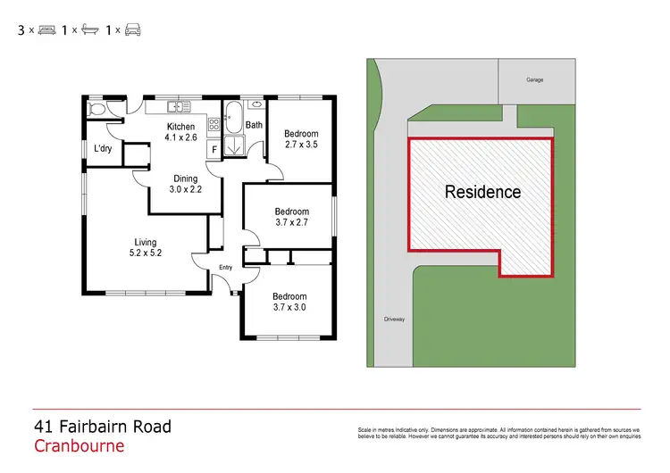 Floorplan of Homely unit listing, 41 Fairbairn Road, Cranbourne VIC 3977