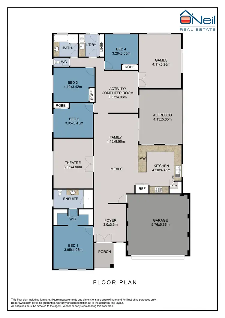 Floorplan of Homely house listing, 16 Mansfield Way, Piara Waters WA 6112