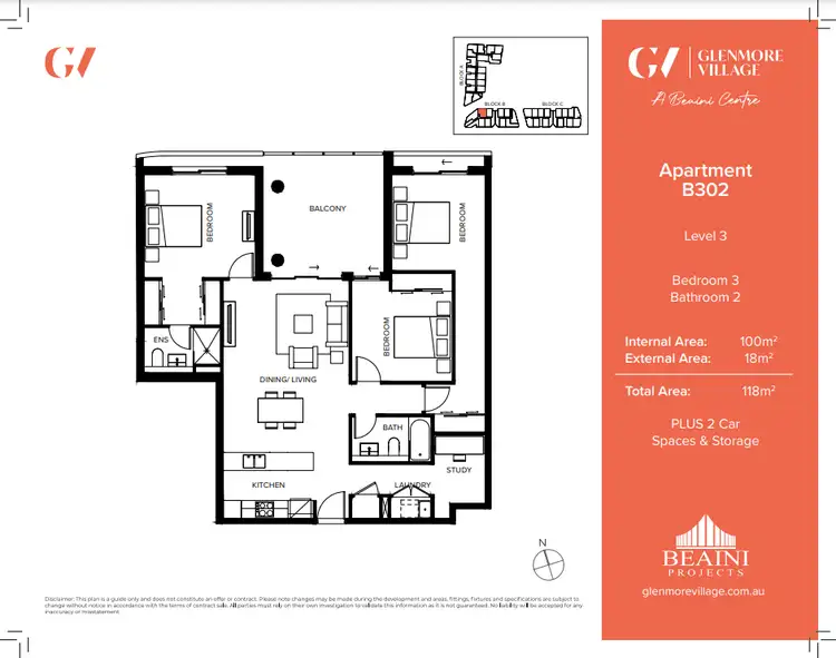 Floorplan of Homely apartment listing, B302/90-98 Glenmore Ridge Drive, Glenmore Park NSW 2745