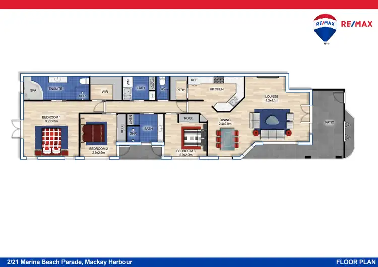 Floorplan of Homely apartment listing, 2/21 Marina Beach Parade, Mackay Harbour QLD 4740