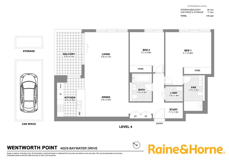 Floorplan of Homely apartment listing, 402/9 Baywater Drive, Wentworth Point NSW 2127