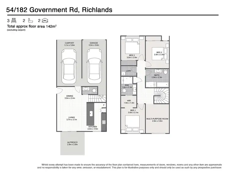 Floorplan of Homely townhouse listing, 54/182 Government Road, Richlands QLD 4077