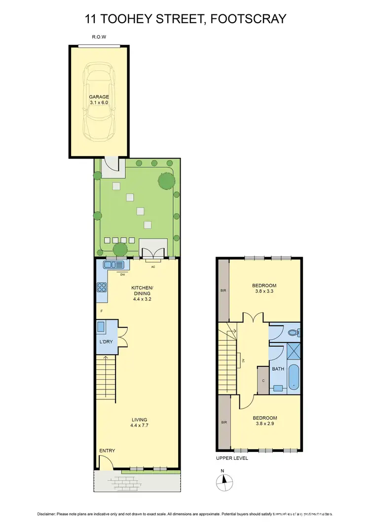 Floorplan of Homely townhouse listing, 11 Toohey Street, Footscray VIC 3011