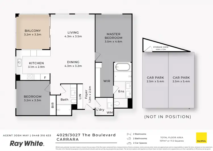 Floorplan of Homely apartment listing, 4029/3027 The Boulevard, Carrara QLD 4211