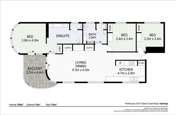 Floorplan of Homely apartment listing, 9/10 Tweed Coast Road, Hastings Point NSW 2489