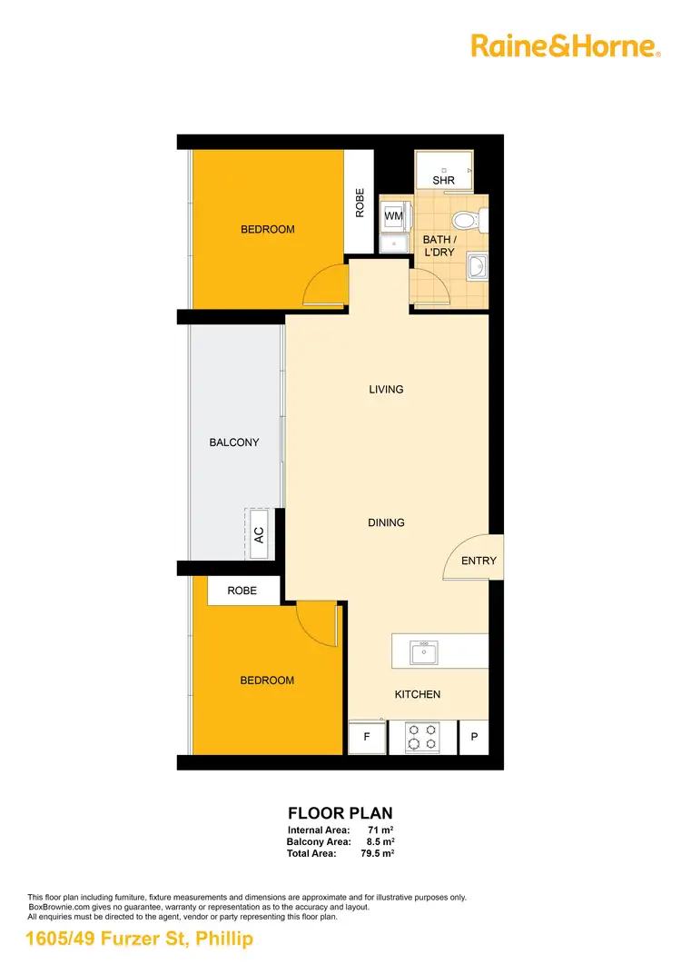 Floorplan of Homely apartment listing, 1605/49 Furzer Street, Phillip ACT 2606