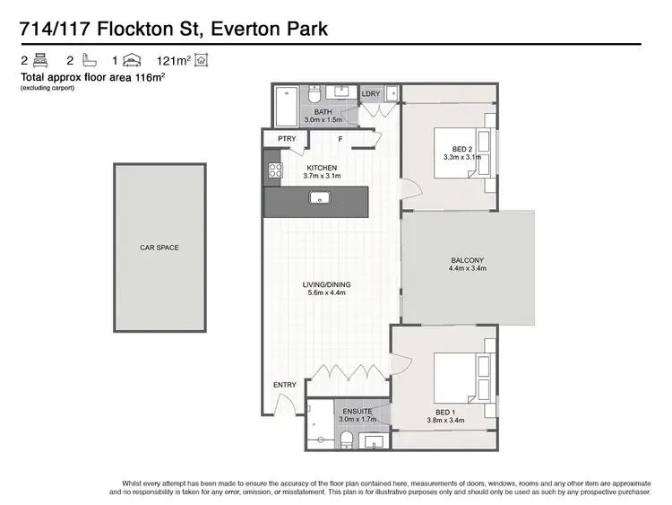 Floorplan of Homely unit listing, 714/117 Flockton Street, Everton Park QLD 4053