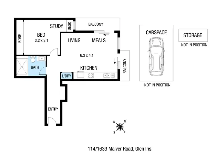 Floorplan of Homely apartment listing, 114/1639 Malvern Road, Glen Iris VIC 3146