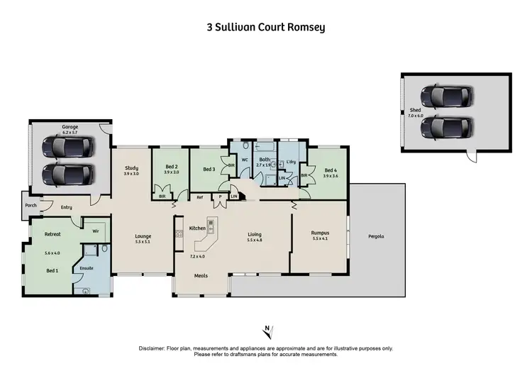 Floorplan of Homely house listing, 3 Sullivan Court, Romsey VIC 3434