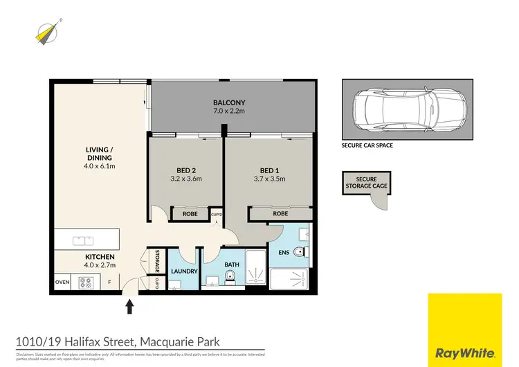 Floorplan of Homely apartment listing, 1010/19 Halifax Street, Macquarie Park NSW 2113