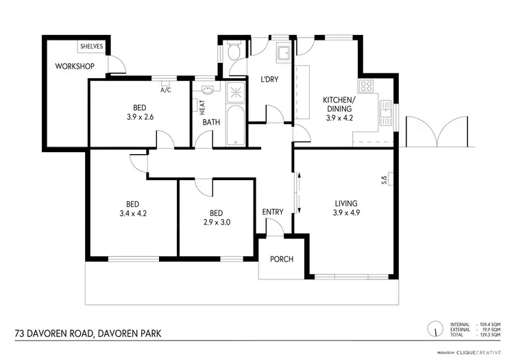 Floorplan of Homely house listing, 73 Davoren Road, Davoren Park SA 5113
