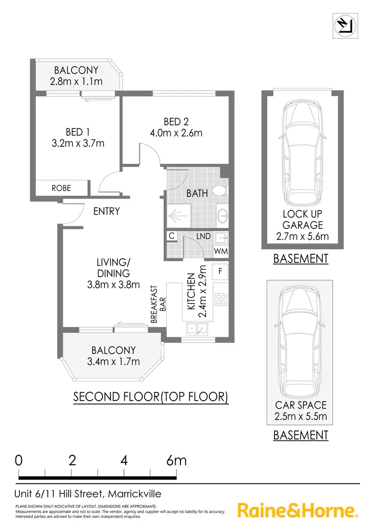 Floorplan of Homely apartment listing, 6/11 Hill Street, Marrickville NSW 2204