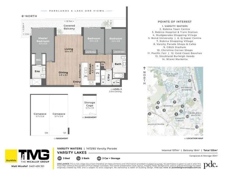 Floorplan of Homely apartment listing, 1413/65 Varsity Parade, Varsity Lakes QLD 4227