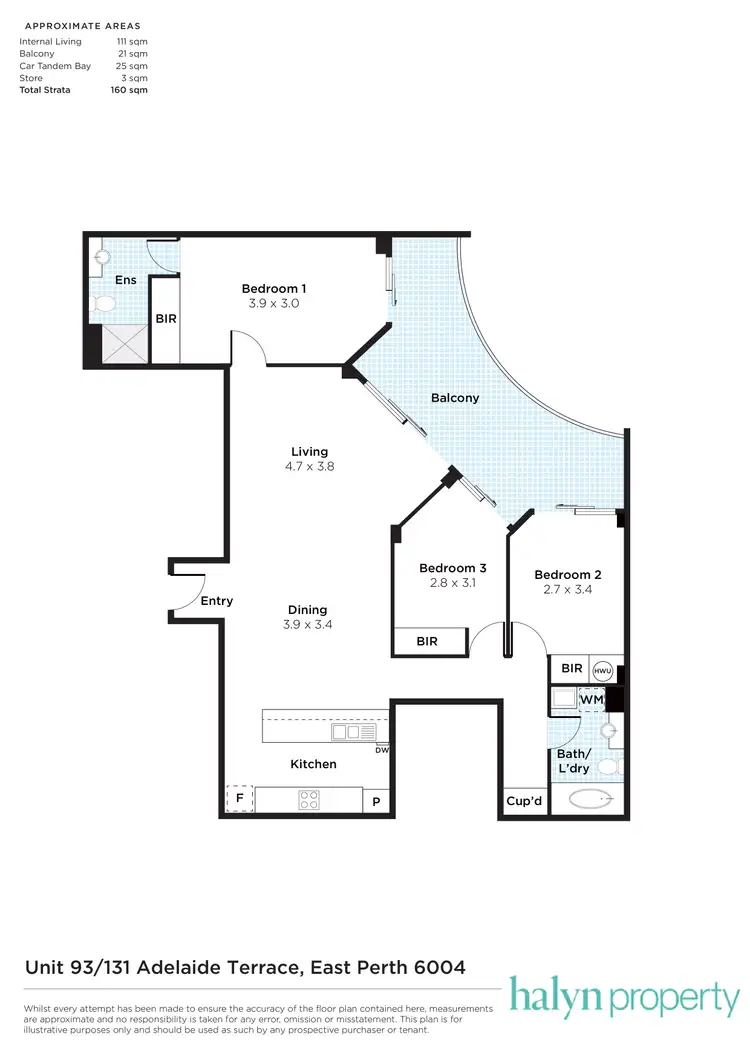 Floorplan of Homely apartment listing, 93/131-137 Adelaide Terrace, East Perth WA 6004