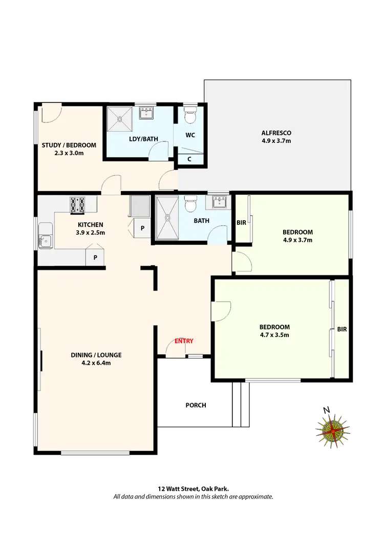 Floorplan of Homely house listing, 12 Watt Avenue, Oak Park VIC 3046