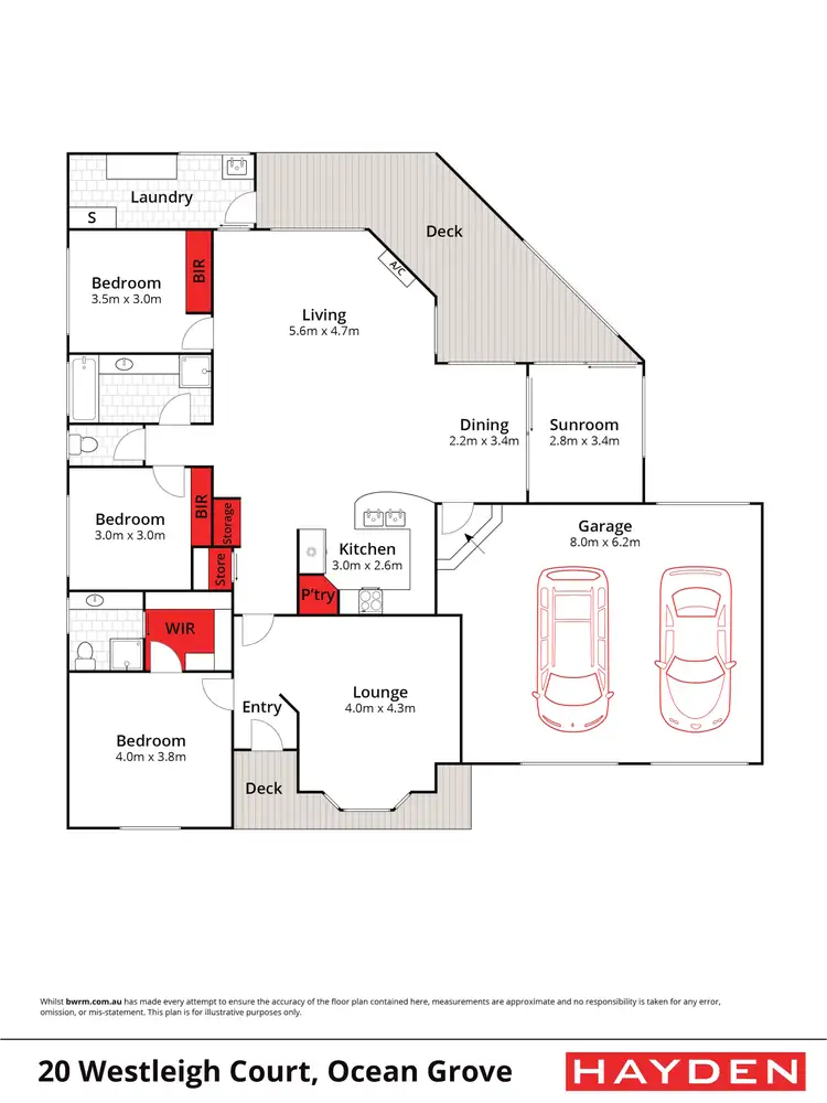 Floorplan of Homely house listing, 20 Westleigh Court, Ocean Grove VIC 3226