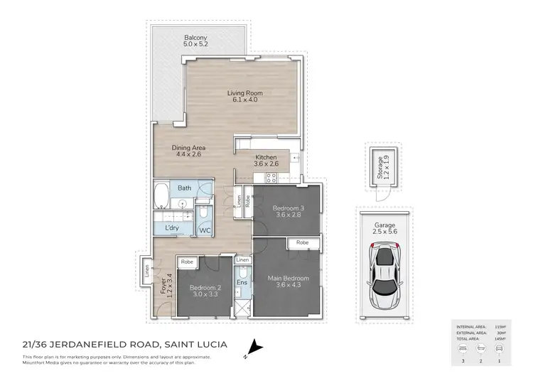 Floorplan of Homely apartment listing, 21/36 Jerdanefield Road, St Lucia QLD 4067