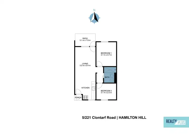 Floorplan of Homely unit listing, 5/221 Clontarf Road, Hamilton Hill WA 6163