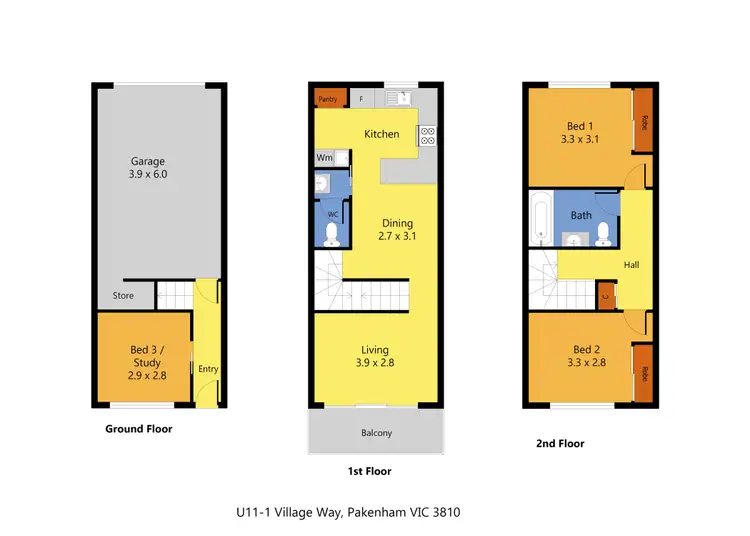 Floorplan of Homely house listing, 11/1 Village Way, Pakenham VIC 3810
