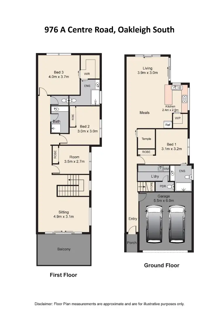 Floorplan of Homely townhouse listing, 976A Centre Road, Oakleigh South VIC 3167