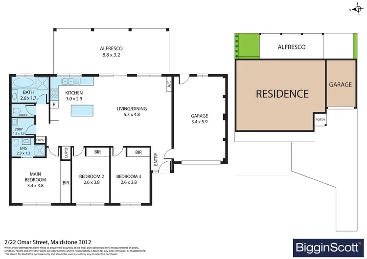 Floorplan of Homely unit listing, 2/22 Omar Street, Maidstone VIC 3012