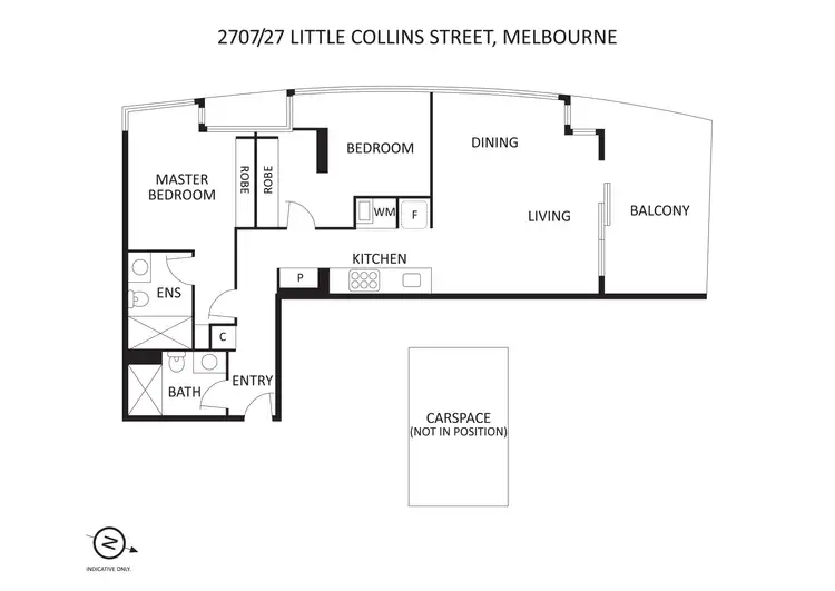 Floorplan of Homely apartment listing, 2707/27 Little Collins Street, Melbourne VIC 3000