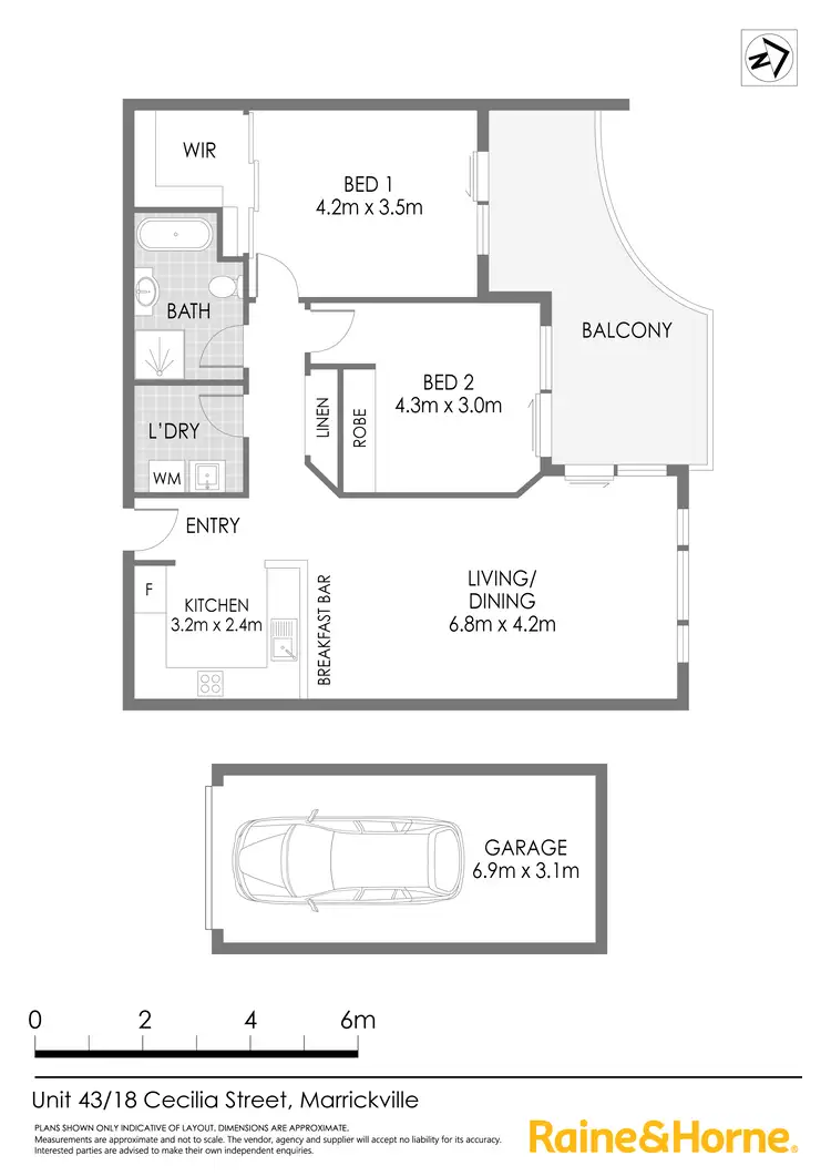 Floorplan of Homely apartment listing, 43/18 Cecilia Street, Marrickville NSW 2204