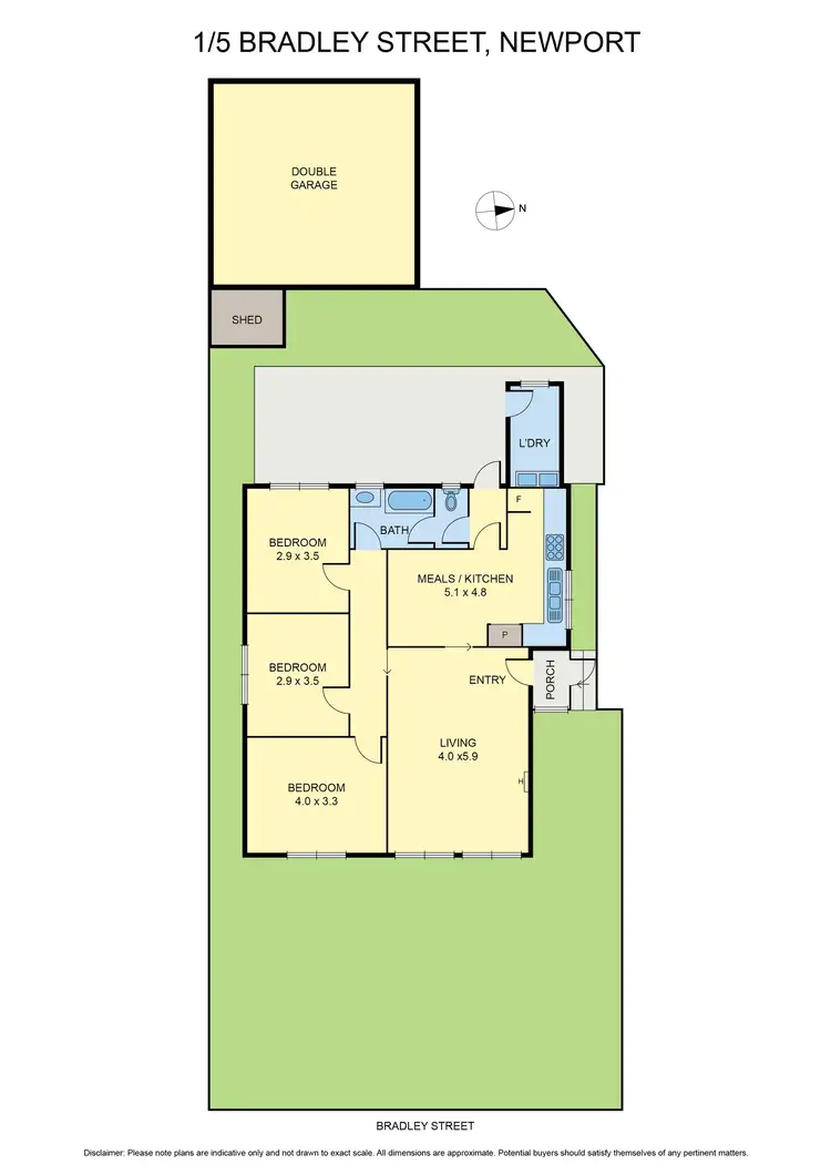 Floorplan of Homely unit listing, 1/5 Bradley Street, Newport VIC 3015
