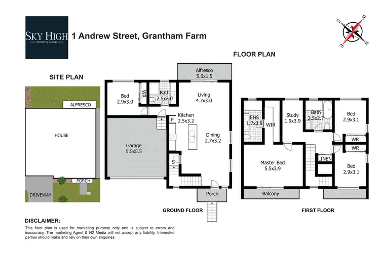 Floorplan of Homely semi-detached listing, 1 Andrew Street, Grantham Farm NSW 2765