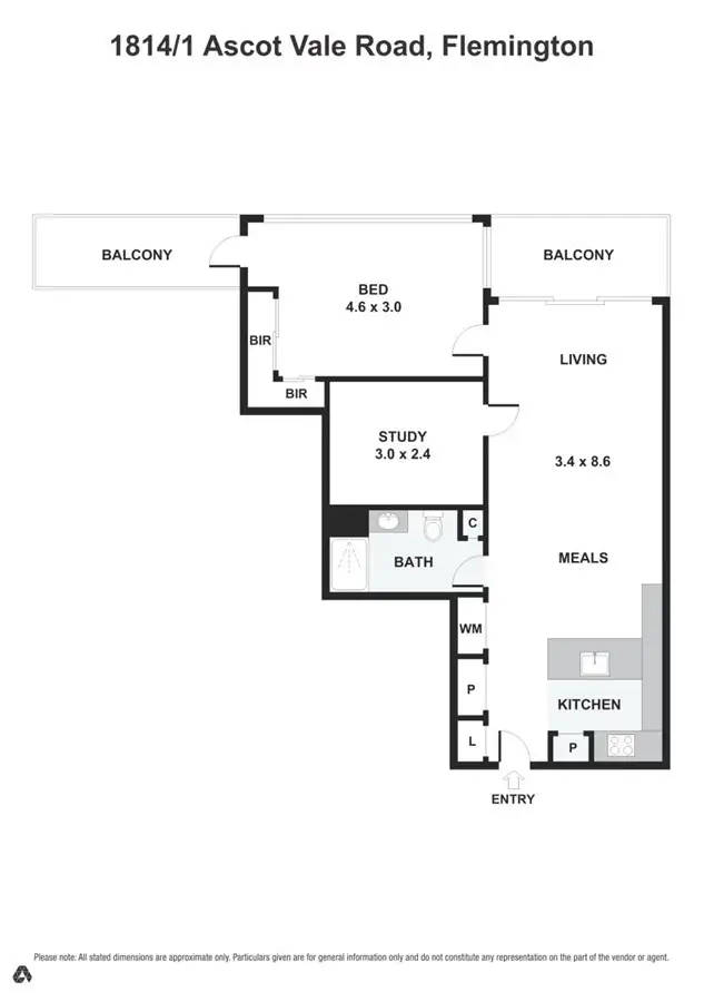 Floorplan of Homely apartment listing, 1814/1 Ascot Vale Road, Flemington VIC 3031