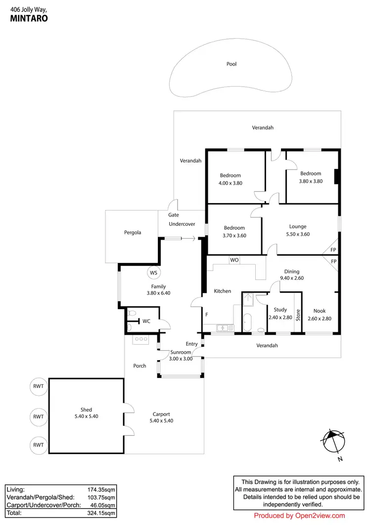 Floorplan of Homely house listing, 406 Jolly Way, Mintaro SA 5415