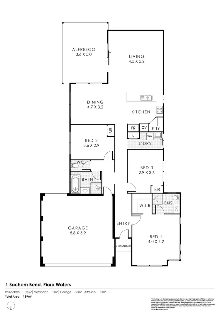 Floorplan of Homely house listing, 1 Sachem Bend, Piara Waters WA 6112