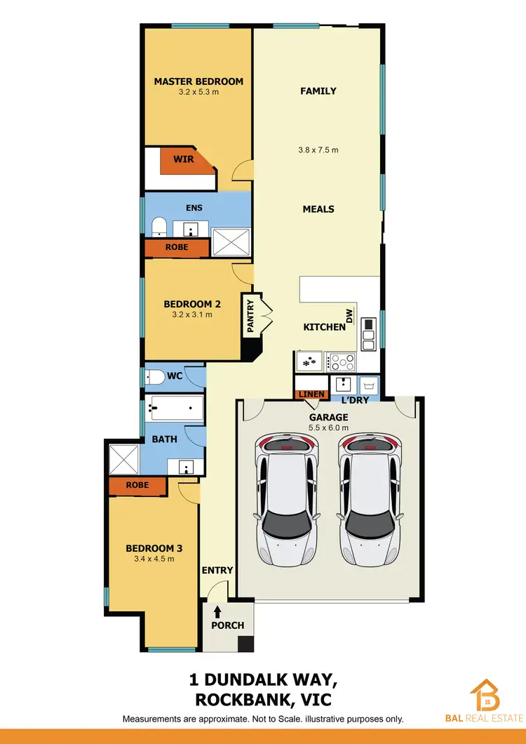 Floorplan of Homely house listing, 1 Dundalk Way, Rockbank VIC 3335