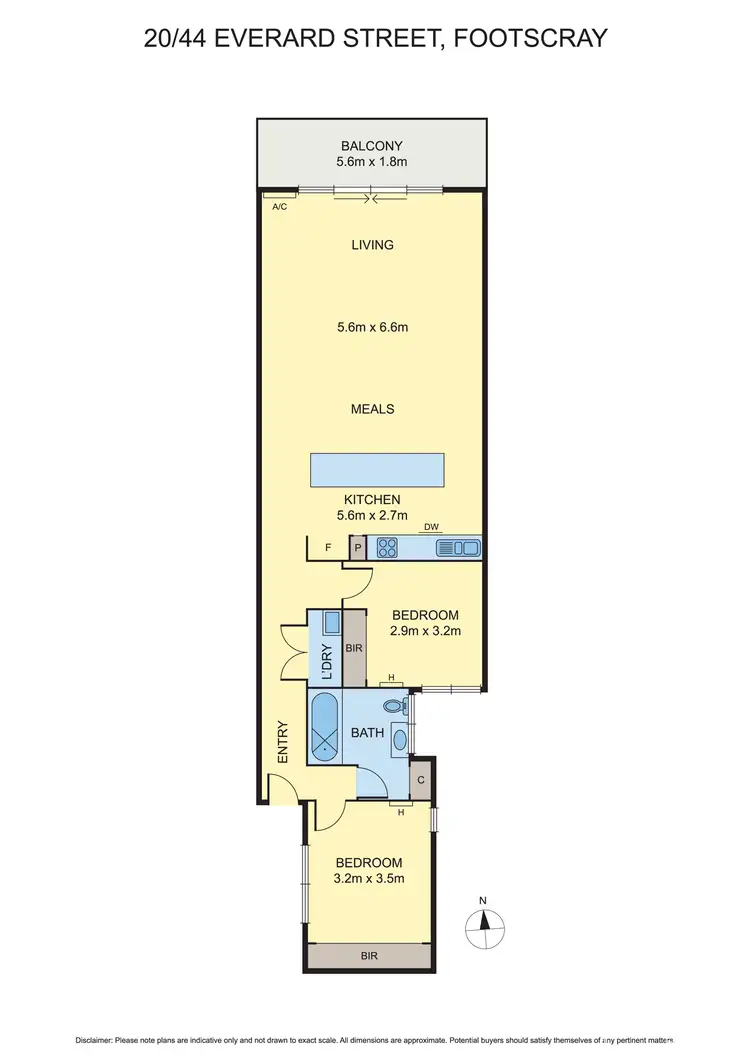 Floorplan of Homely apartment listing, 20/44 Everard Street, Footscray VIC 3011