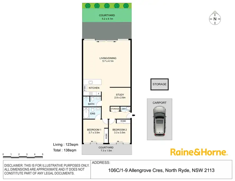 Floorplan of Homely apartment listing, C106/1 Allengrove Crescent, North Ryde NSW 2113