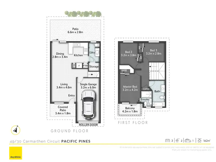 Floorplan of Homely townhouse listing, 49/30 Carmarthen Circuit, Pacific Pines QLD 4211