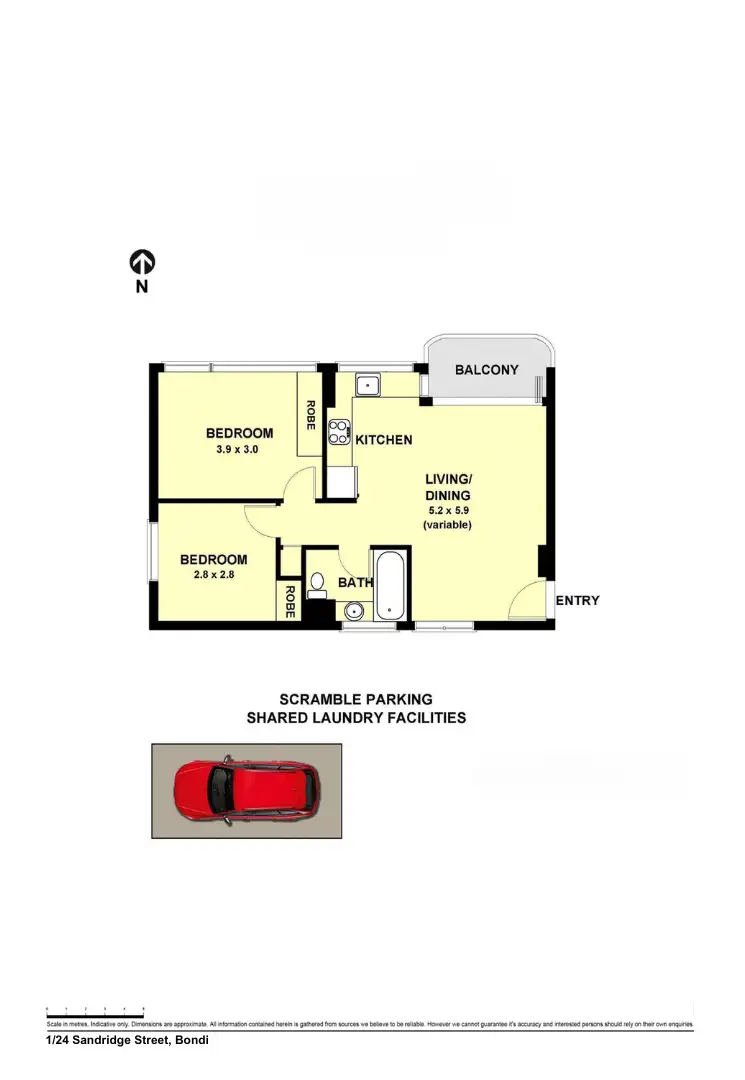 Floorplan of Homely apartment listing, 1/24 Sandridge Street, Bondi NSW 2026