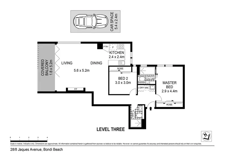 Floorplan of Homely apartment listing, 28/8 Jaques Avenue, Bondi Beach NSW 2026