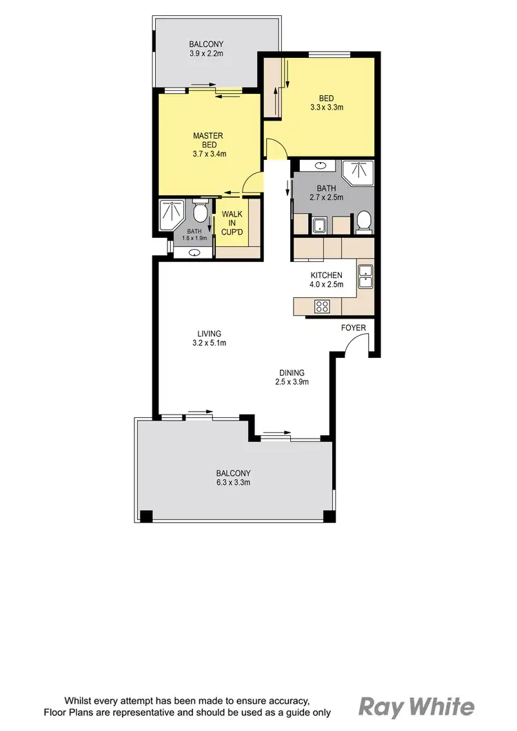 Floorplan of Homely apartment listing, 6/85 Nudgee Rd, Hamilton QLD 4007