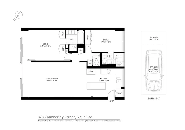Floorplan of Homely apartment listing, 3/33 Kimberley Street, Vaucluse NSW 2030