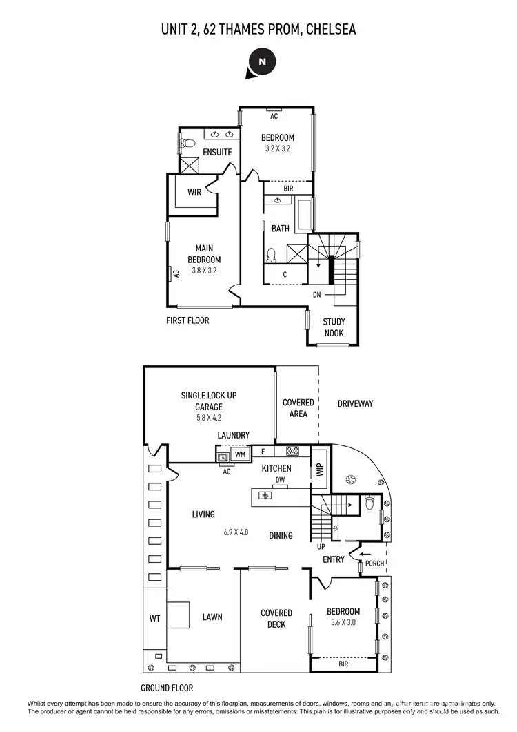 Floorplan of Homely townhouse listing, 2/62 Thames Promenade, Chelsea VIC 3196