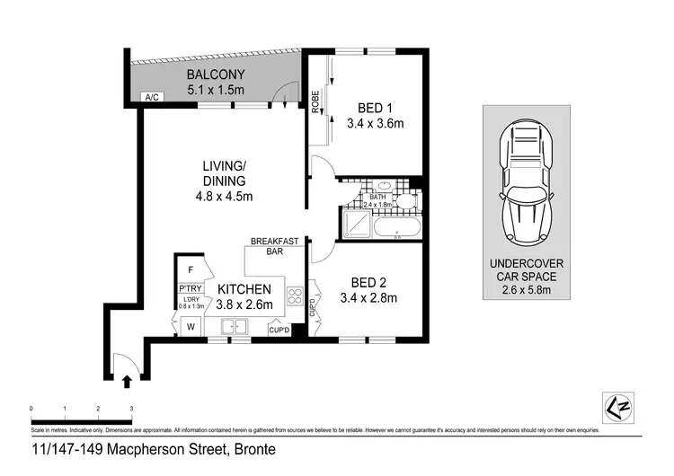 Floorplan of Homely apartment listing, 11/147 Macpherson Street, Bronte NSW 2024