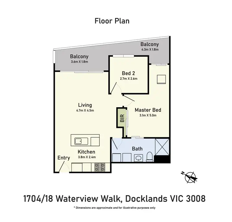 Floorplan of Homely apartment listing, 1704/18 Waterview Walk, Docklands VIC 3008